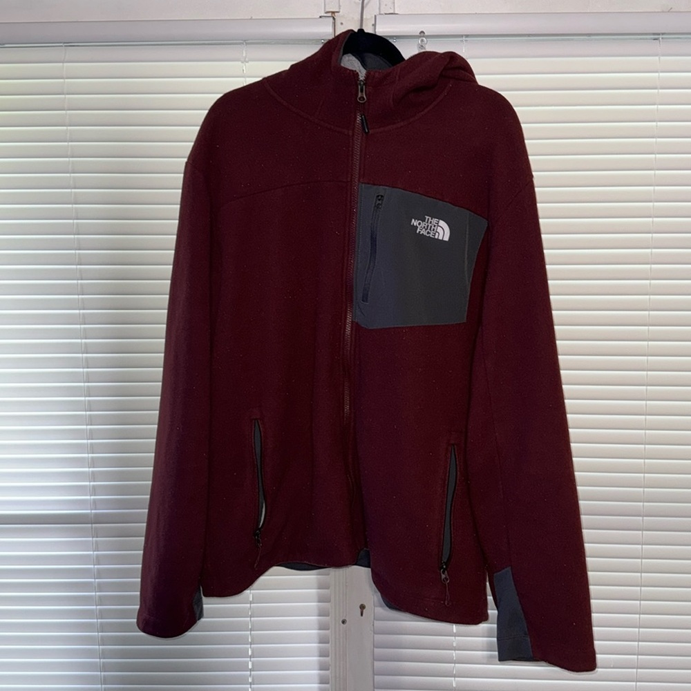 Maroon North Face Hooded Sweatshirt